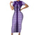 Aloha Hawaii Cowboys Paniolo Short Sleeve Bodycon Dress Violet Palaka - Polynesian Pride