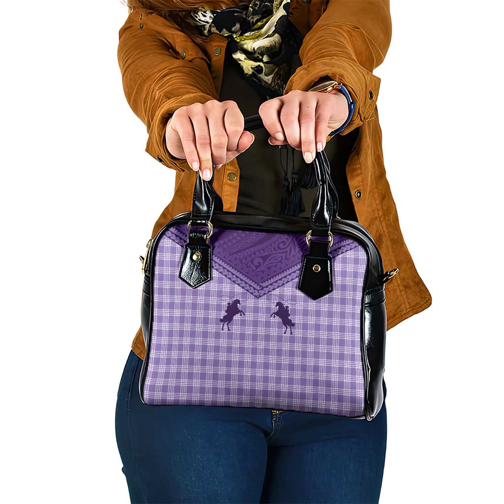Aloha Hawaii Cowboys Paniolo Shoulder Handbag Violet Palaka LT7 One Size Purple - Polynesian Pride