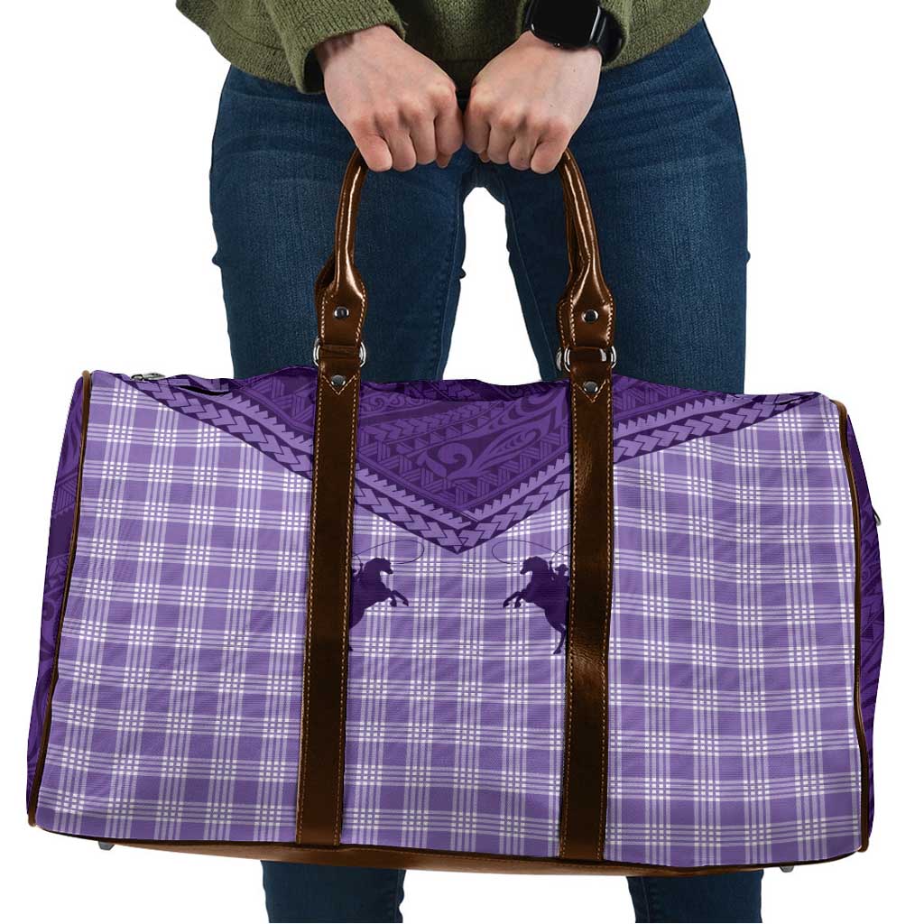 Aloha Hawaii Cowboys Paniolo Travel Bag Violet Palaka LT7 Purple - Polynesian Pride