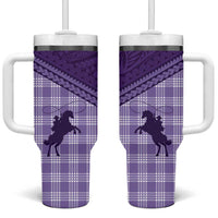 Aloha Hawaii Cowboys Paniolo Tumbler With Handle Violet Palaka - Polynesian Pride