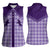 Aloha Hawaii Cowboys Paniolo Women Sleeveless Polo Shirt Violet Palaka - Polynesian Pride