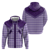 Aloha Hawaii Cowboys Paniolo Zip Hoodie Violet Palaka - Polynesian Pride