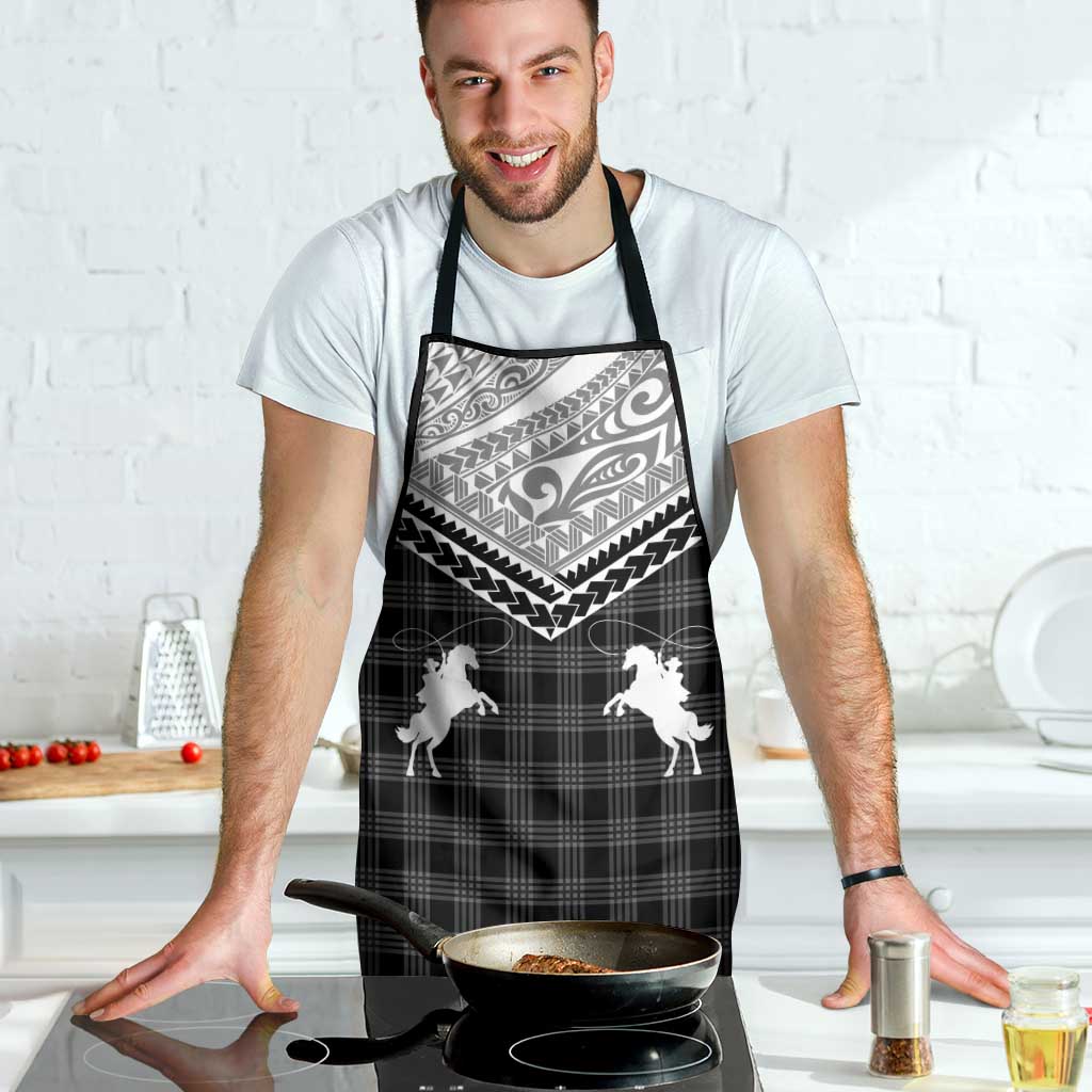 Aloha Hawaii Cowboys Paniolo Apron Black Palaka - Polynesian Pride