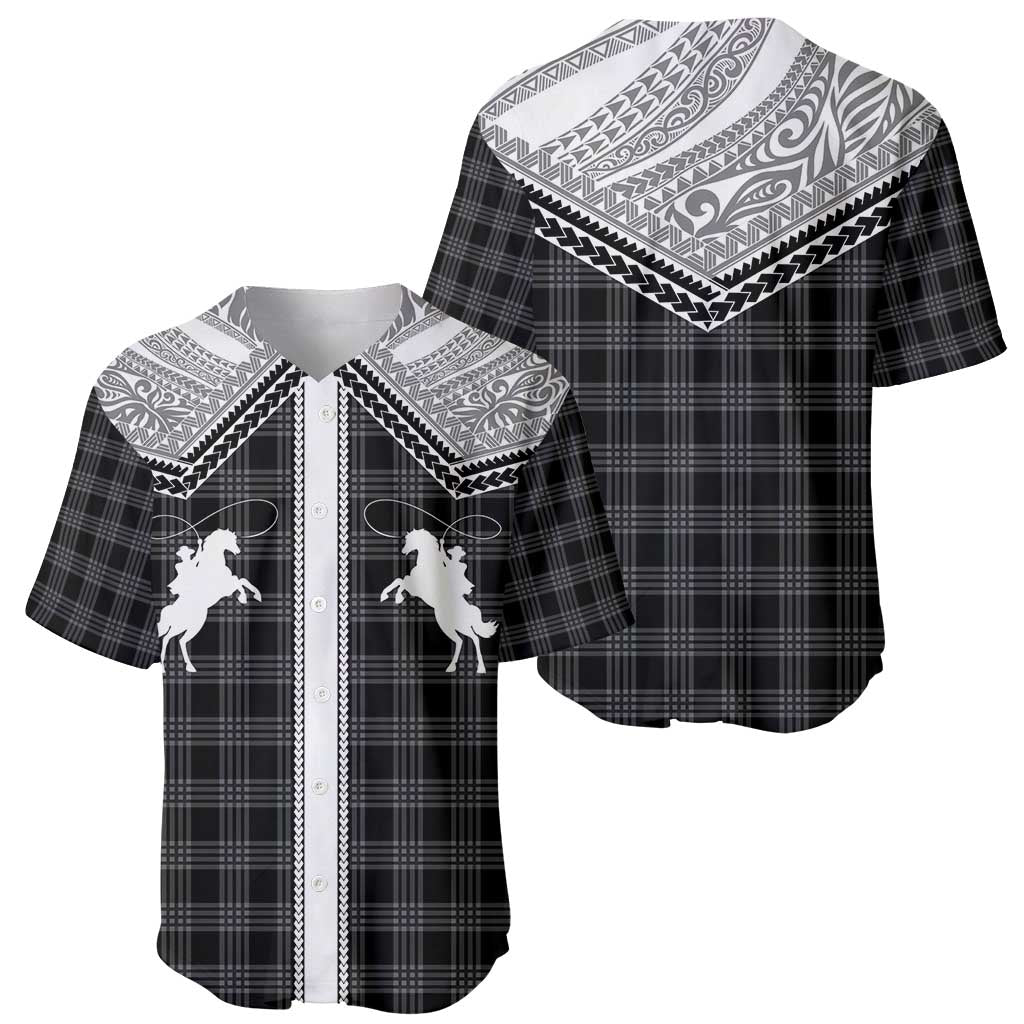 Aloha Hawaii Cowboys Paniolo Baseball Jersey Black Palaka - Polynesian Pride