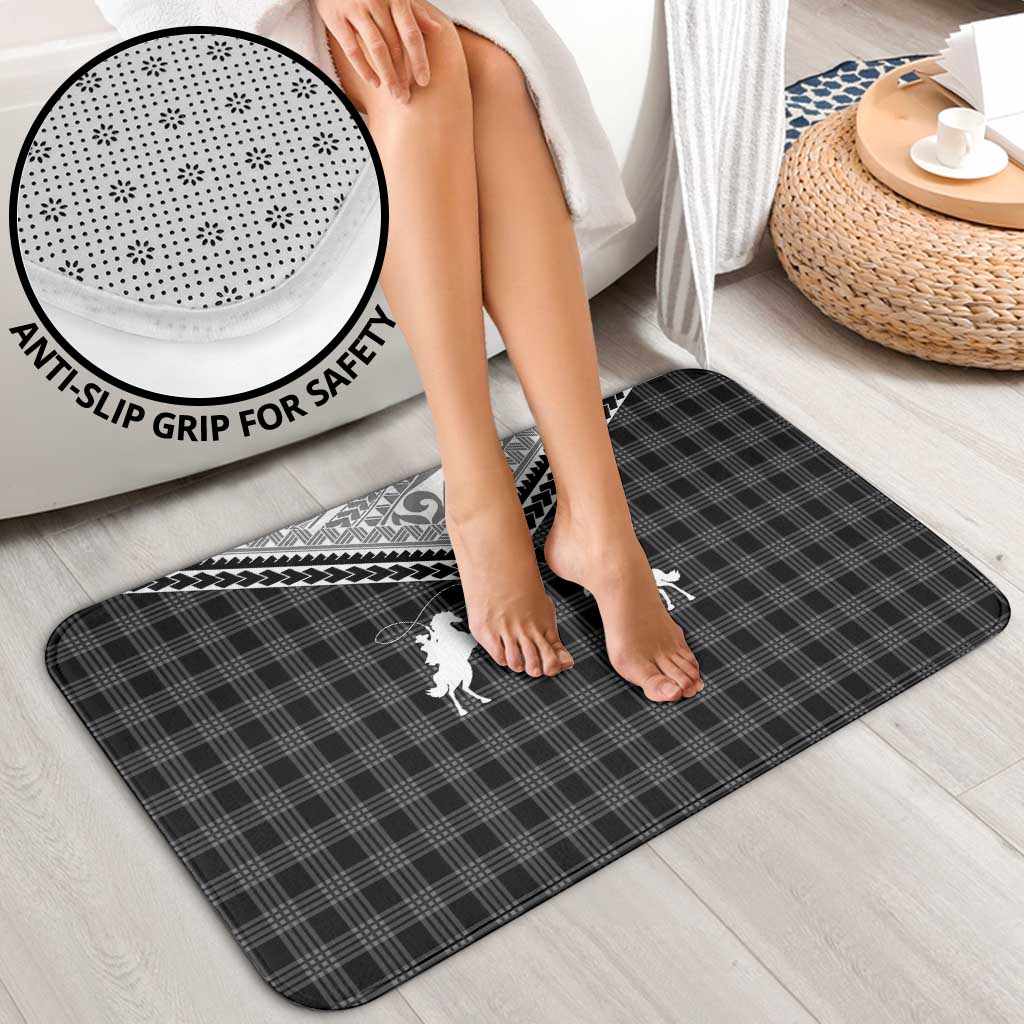 Aloha Hawaii Cowboys Paniolo Bathroom Set Black Palaka - Polynesian Pride