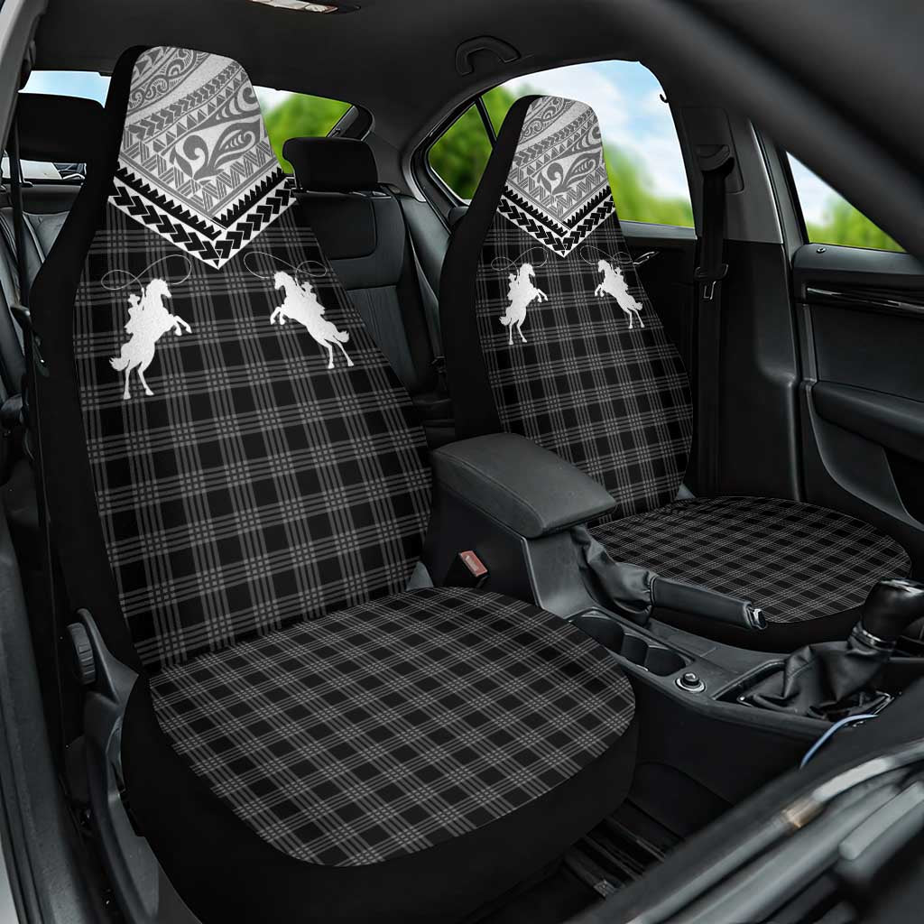 Aloha Hawaii Cowboys Paniolo Car Seat Cover Black Palaka - Polynesian Pride