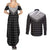 Aloha Hawaii Cowboys Paniolo Couples Matching Summer Maxi Dress and Long Sleeve Button Shirt Black Palaka - Polynesian Pride