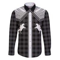 Aloha Hawaii Cowboys Paniolo Family Matching Puletasi and Hawaiian Shirt Black Palaka - Polynesian Pride