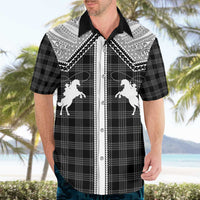 Aloha Hawaii Cowboys Paniolo Hawaiian Shirt Black Palaka - Polynesian Pride