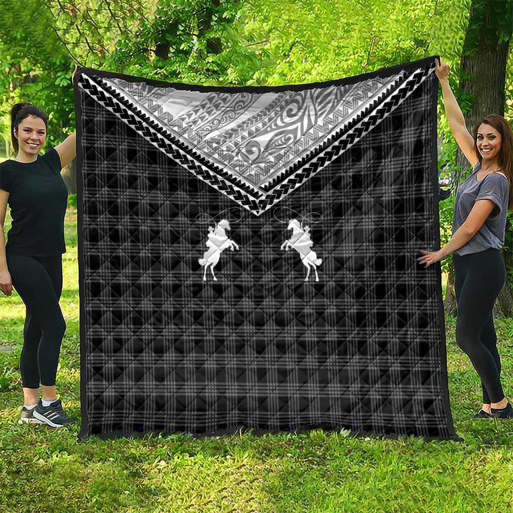 Aloha Hawaii Cowboys Paniolo Quilt Black Palaka - Polynesian Pride