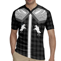 Aloha Hawaii Cowboys Paniolo Rugby Jersey Black Palaka - Polynesian Pride