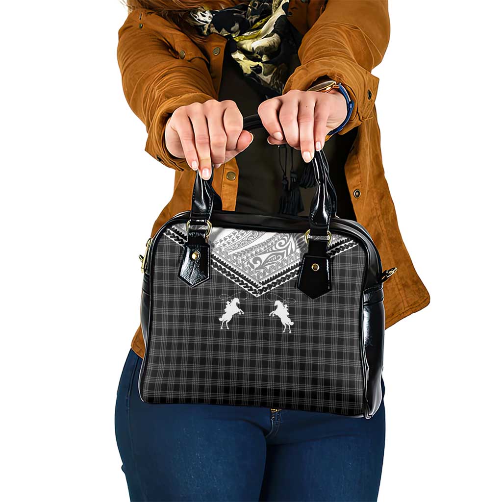 Aloha Hawaii Cowboys Paniolo Shoulder Handbag Black Palaka LT7 One Size Black - Polynesian Pride
