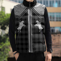 Aloha Hawaii Cowboys Paniolo Sleeveless Puffer Jacket Black Palaka - Polynesian Pride