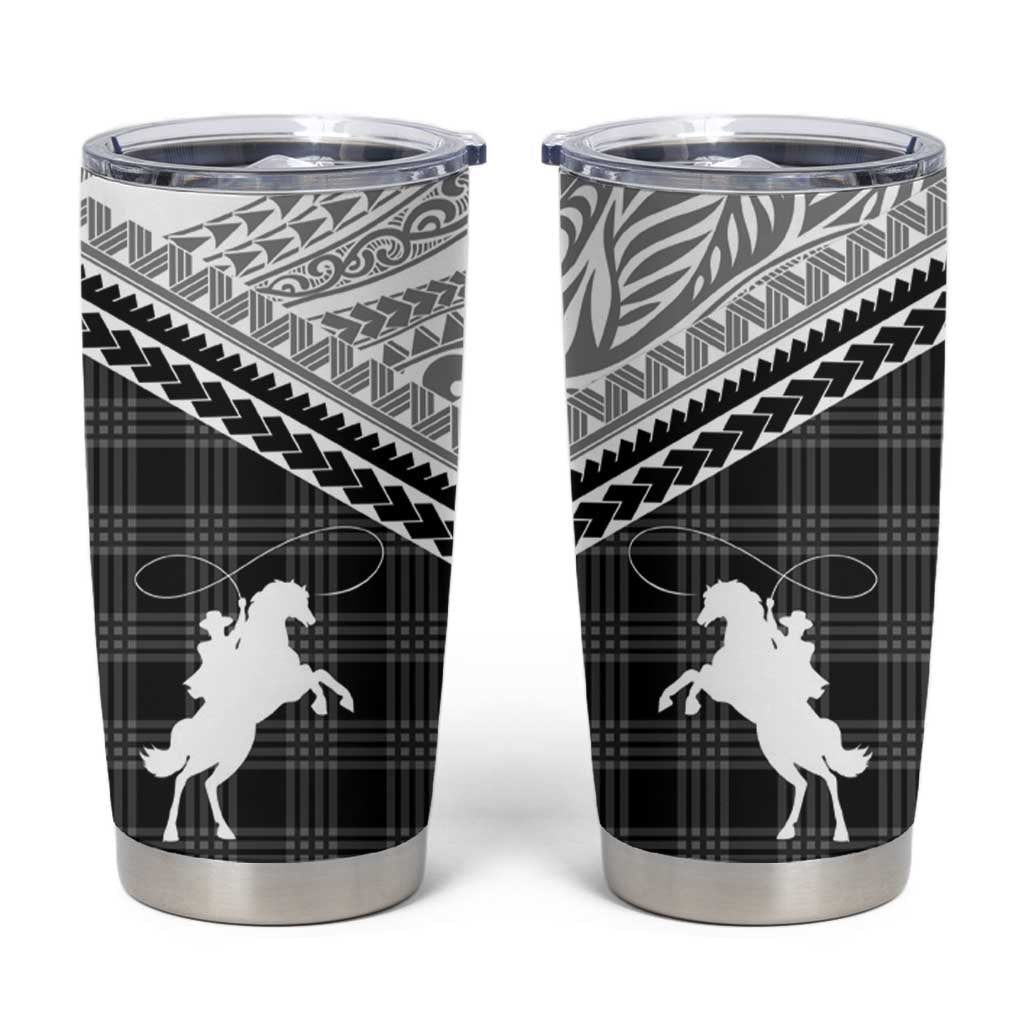 Aloha Hawaii Cowboys Paniolo Tumbler Cup Black Palaka - Polynesian Pride