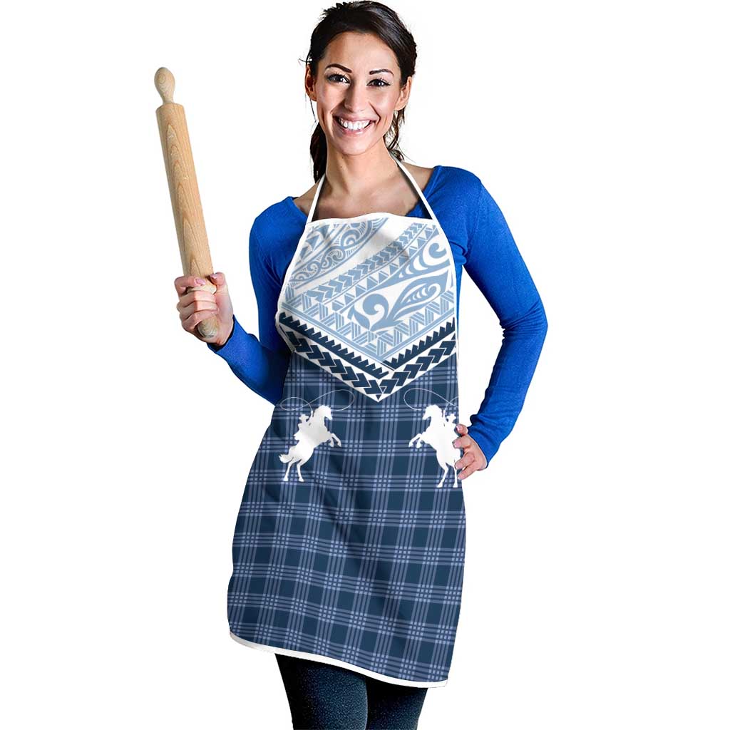Aloha Hawaii Cowboys Paniolo Apron Navy Blue Palaka - Polynesian Pride