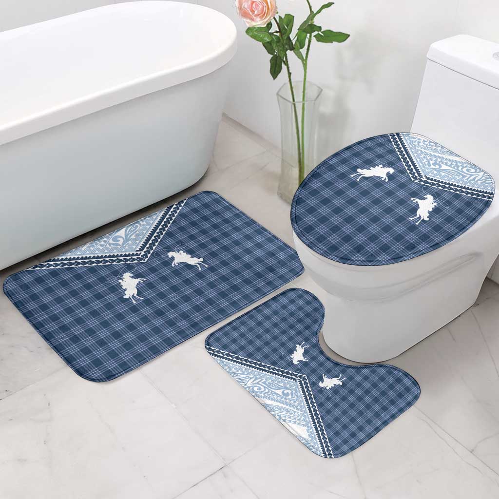 Aloha Hawaii Cowboys Paniolo Bathroom Set Navy Blue Palaka - Polynesian Pride