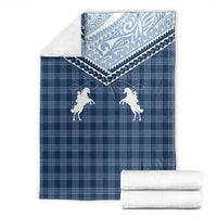 Aloha Hawaii Cowboys Paniolo Blanket Navy Blue Palaka - Polynesian Pride