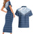 Aloha Hawaii Cowboys Paniolo Couples Matching Short Sleeve Bodycon Dress and Hawaiian Shirt Navy Blue Palaka - Polynesian Pride
