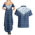 Aloha Hawaii Cowboys Paniolo Couples Matching Summer Maxi Dress and Hawaiian Shirt Navy Blue Palaka - Polynesian Pride