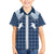 Aloha Hawaii Cowboys Paniolo Family Matching Off The Shoulder Long Sleeve Dress and Hawaiian Shirt Navy Blue Palaka - Polynesian Pride