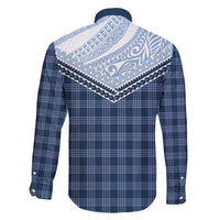 Aloha Hawaii Cowboys Paniolo Family Matching Off Shoulder Maxi Dress and Hawaiian Shirt Navy Blue Palaka - Polynesian Pride