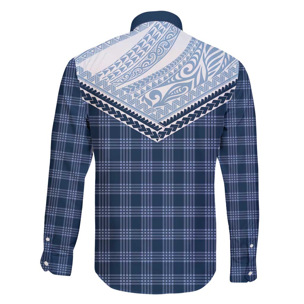 Aloha Hawaii Cowboys Paniolo Family Matching Short Sleeve Bodycon Dress and Hawaiian Shirt Navy Blue Palaka - Polynesian Pride