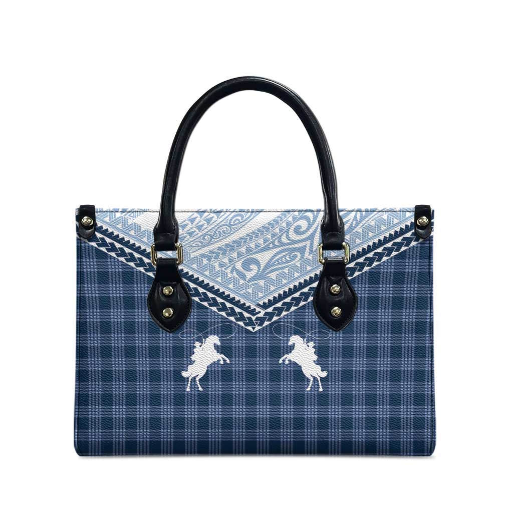 Aloha Hawaii Cowboys Paniolo Leather Bag Navy Blue Palaka - Polynesian Pride