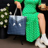 Aloha Hawaii Cowboys Paniolo Tote Bag Navy Blue Palaka - Polynesian Pride