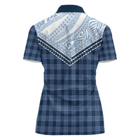 Aloha Hawaii Cowboys Paniolo Women Polo Shirt Navy Blue Palaka - Polynesian Pride