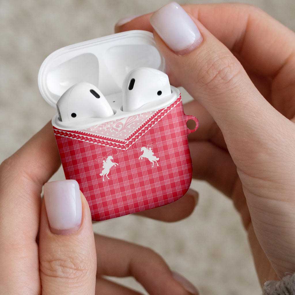 Aloha Hawaii Cowboys Paniolo AirPods Case Rose Palaka - Polynesian Pride