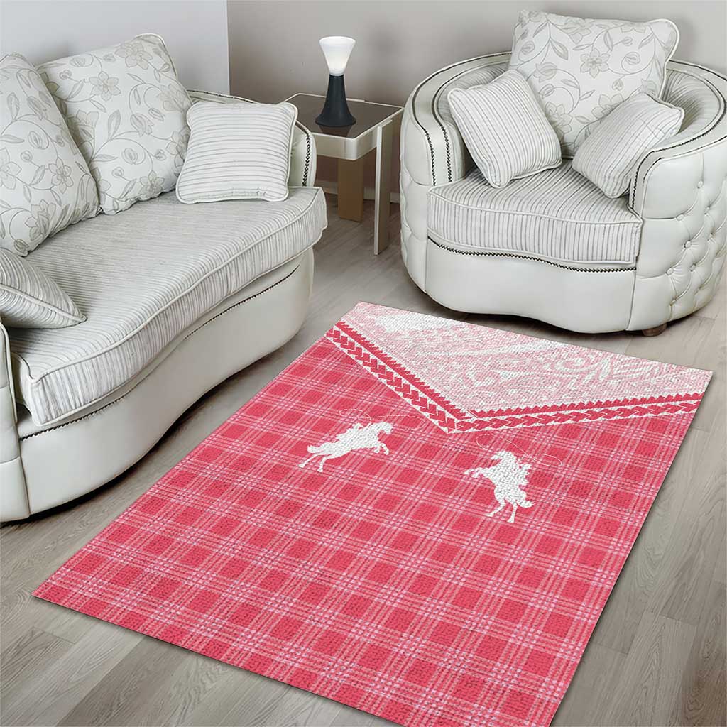 Aloha Hawaii Cowboys Paniolo Area Rug Rose Palaka - Polynesian Pride