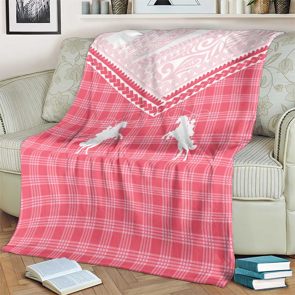 Aloha Hawaii Cowboys Paniolo Blanket Rose Palaka - Polynesian Pride