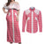 Aloha Hawaii Cowboys Paniolo Couples Matching Off Shoulder Maxi Dress and Long Sleeve Button Shirt Rose Palaka - Polynesian Pride