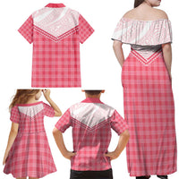 Aloha Hawaii Cowboys Paniolo Family Matching Off Shoulder Maxi Dress and Hawaiian Shirt Rose Palaka - Polynesian Pride