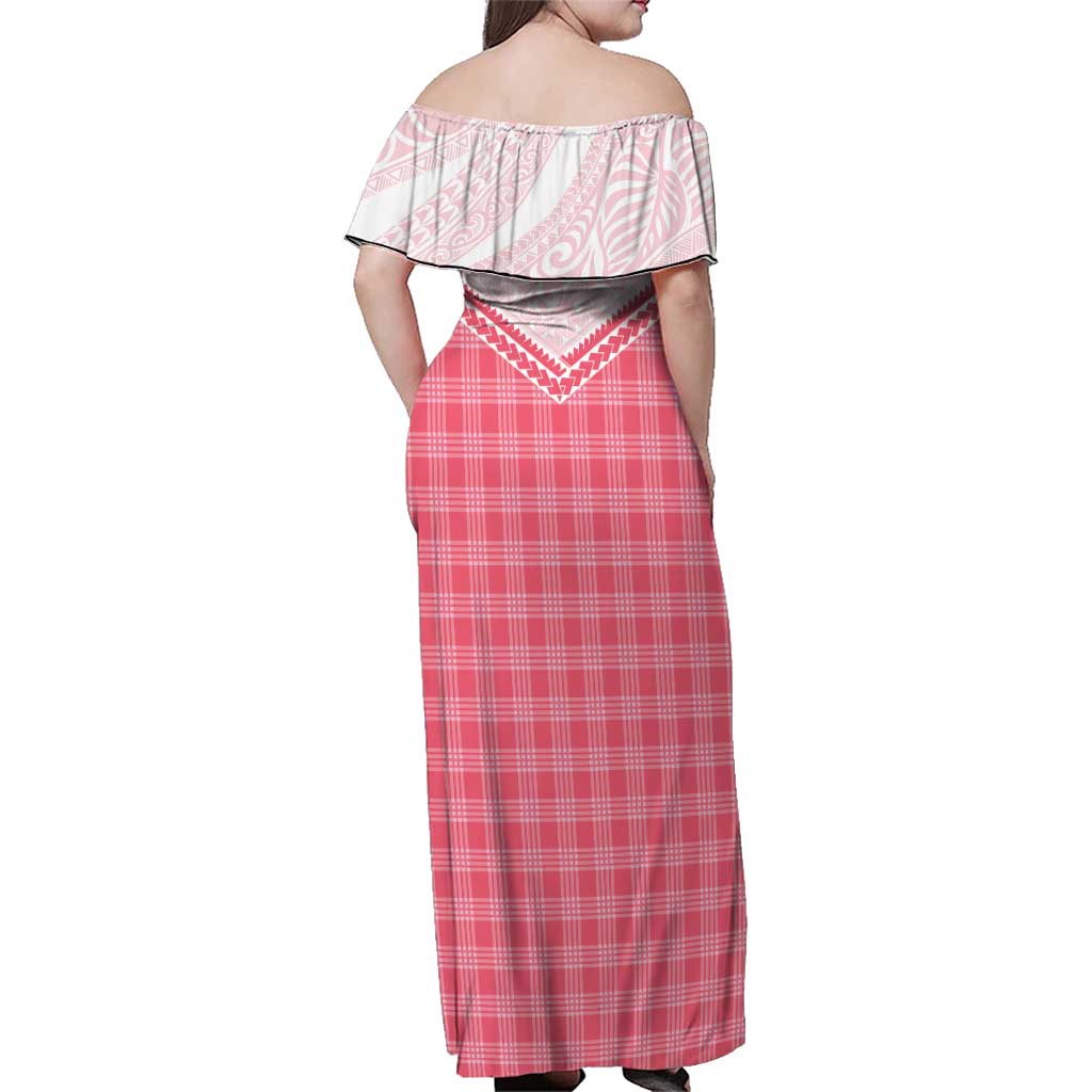 Aloha Hawaii Cowboys Paniolo Family Matching Off Shoulder Maxi Dress and Hawaiian Shirt Rose Palaka - Polynesian Pride