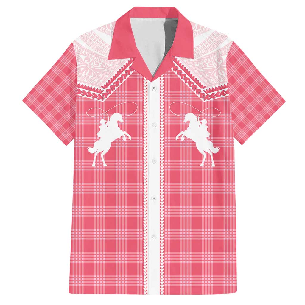 Aloha Hawaii Cowboys Paniolo Family Matching Summer Maxi Dress and Hawaiian Shirt Rose Palaka - Polynesian Pride