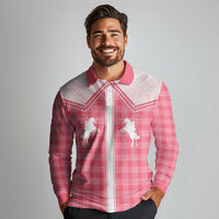 Aloha Hawaii Cowboys Paniolo Long Sleeve Polo Shirt Rose Palaka - Polynesian Pride