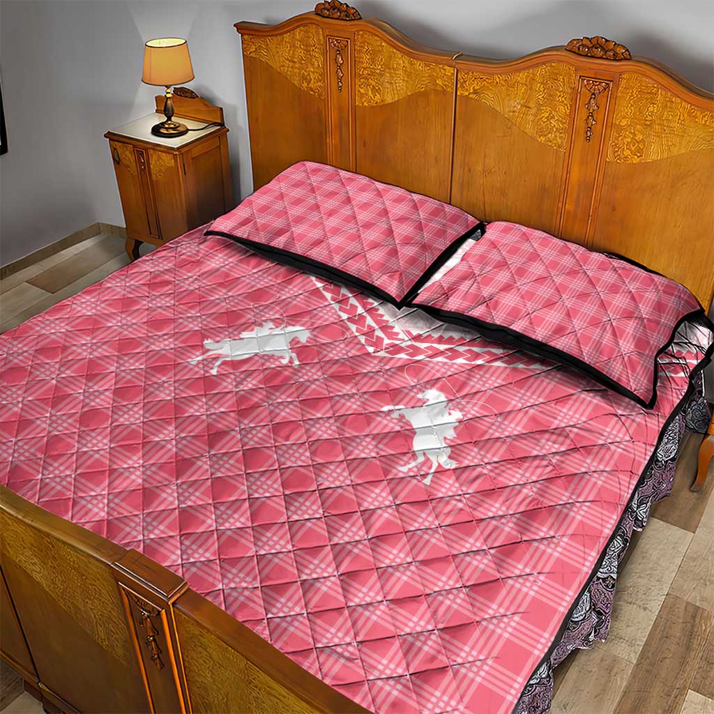 Aloha Hawaii Cowboys Paniolo Quilt Bed Set Rose Palaka - Polynesian Pride