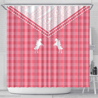 Aloha Hawaii Cowboys Paniolo Shower Curtain Rose Palaka - Polynesian Pride