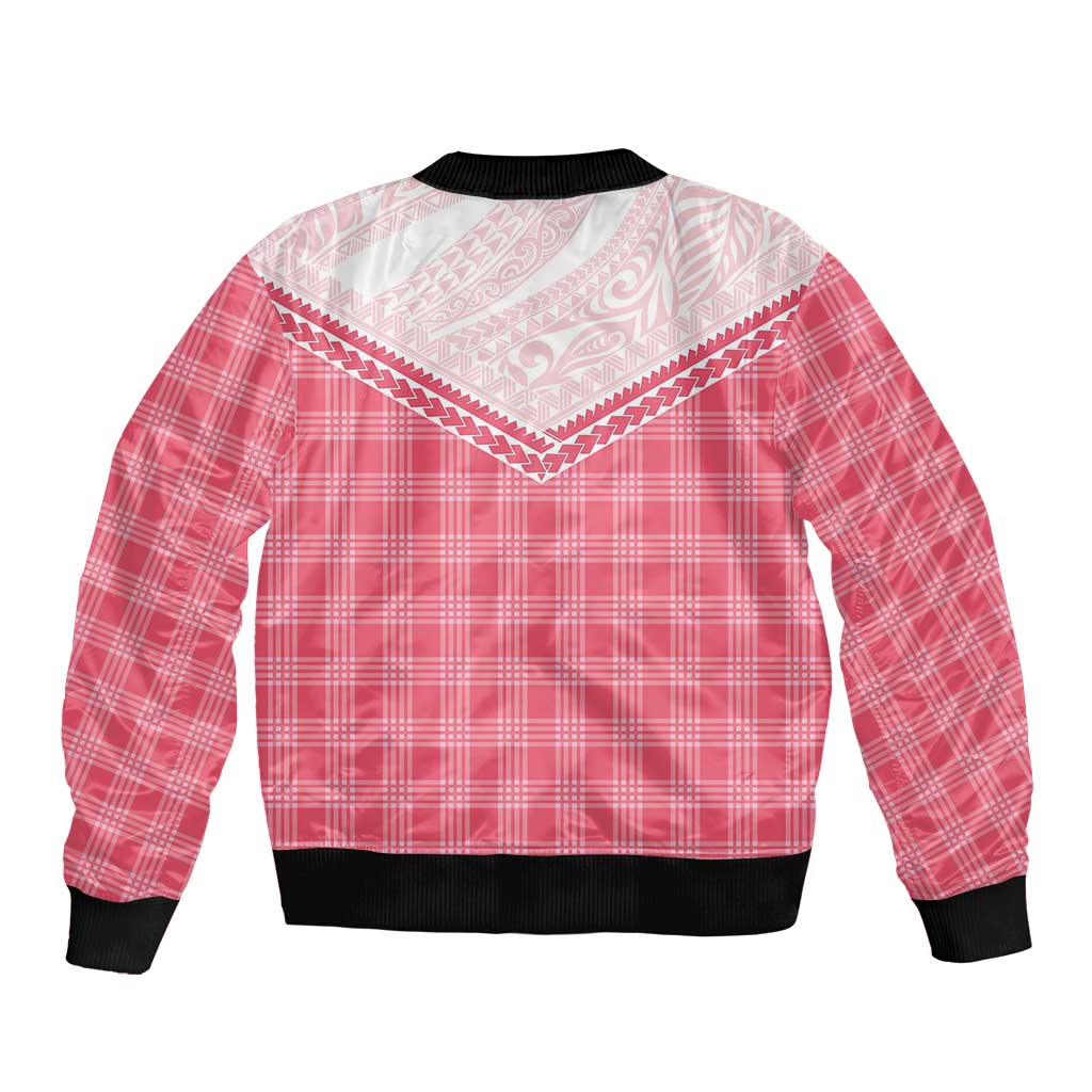 Aloha Hawaii Cowboys Paniolo Sleeve Zip Bomber Jacket Rose Palaka - Polynesian Pride