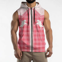 Aloha Hawaii Cowboys Paniolo Sleeveless Zip Hoodie Rose Palaka LT7