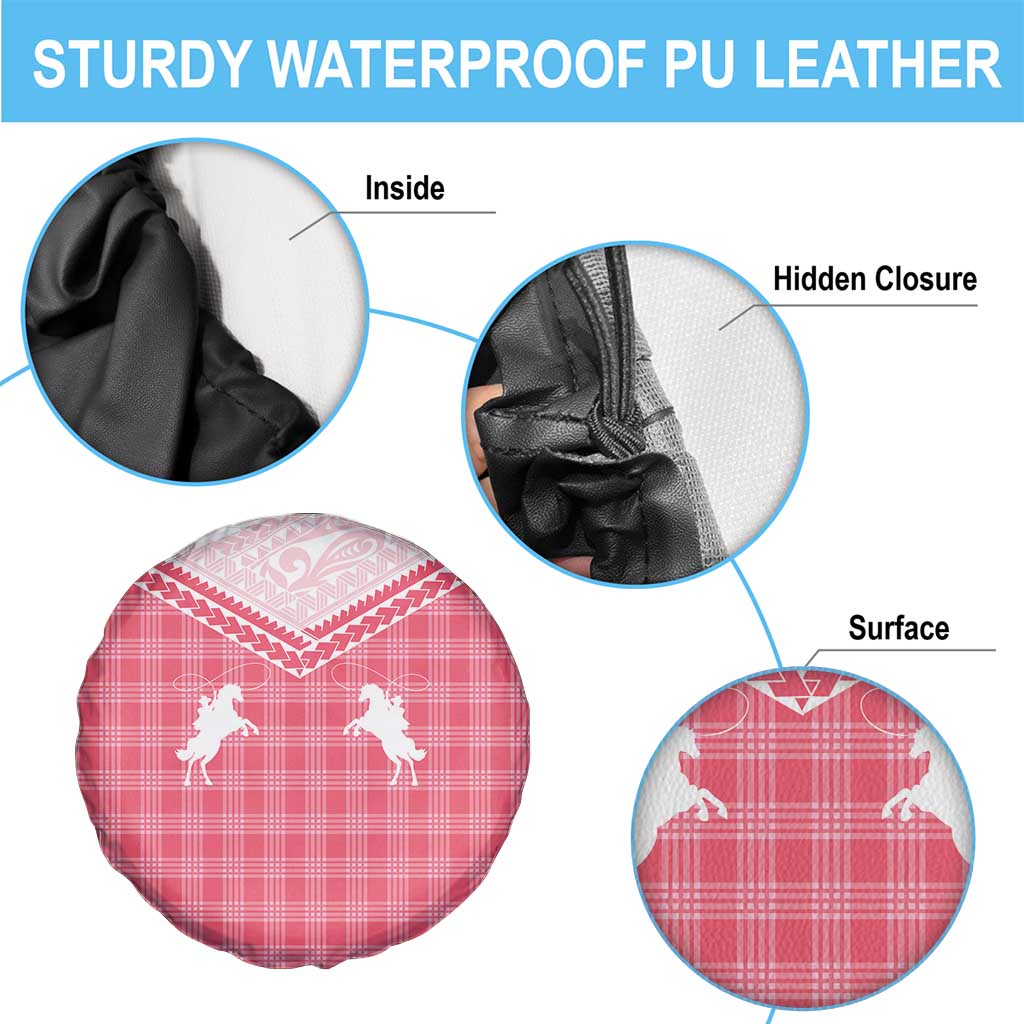 Aloha Hawaii Cowboys Paniolo Spare Tire Cover Rose Palaka - Polynesian Pride