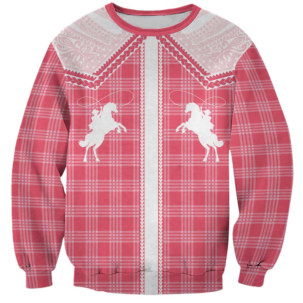 Aloha Hawaii Cowboys Paniolo Sweatshirt Rose Palaka - Polynesian Pride