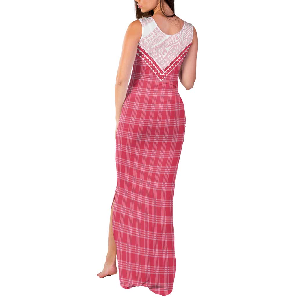 Aloha Hawaii Cowboys Paniolo Tank Maxi Dress Rose Palaka - Polynesian Pride