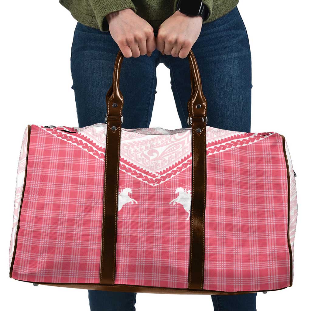 Aloha Hawaii Cowboys Paniolo Travel Bag Rose Palaka LT7 Pink - Polynesian Pride