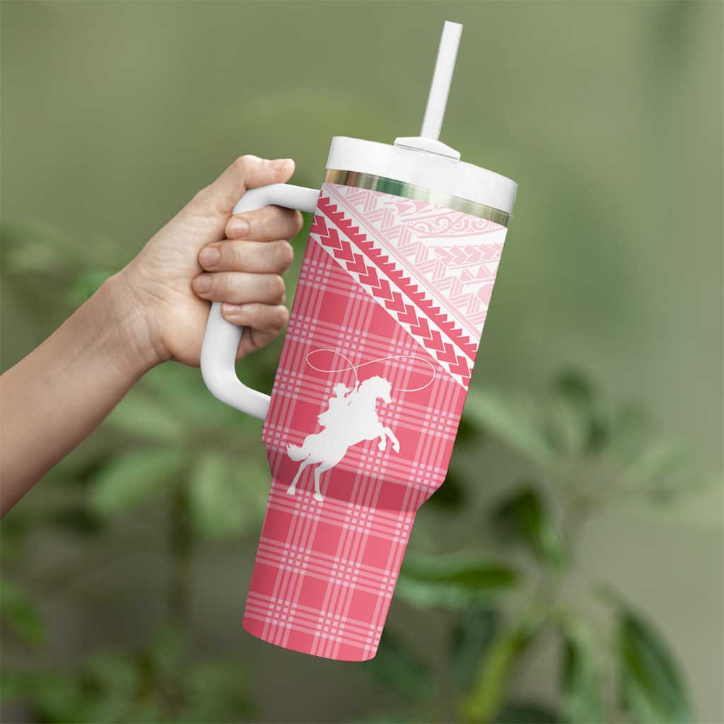 Aloha Hawaii Cowboys Paniolo Tumbler With Handle Rose Palaka - Polynesian Pride