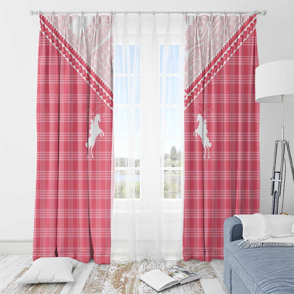 Aloha Hawaii Cowboys Paniolo Window Curtain Rose Palaka - Polynesian Pride