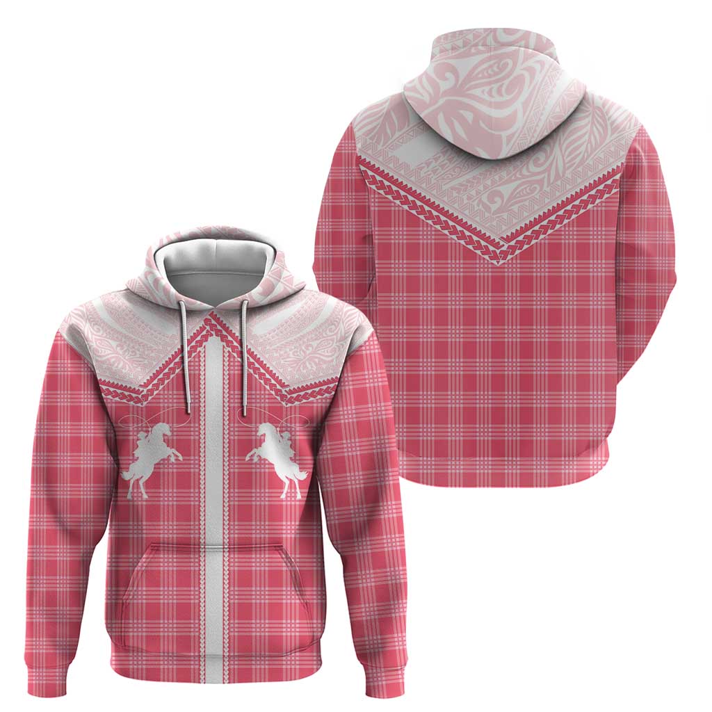 Aloha Hawaii Cowboys Paniolo Zip Hoodie Rose Palaka - Polynesian Pride