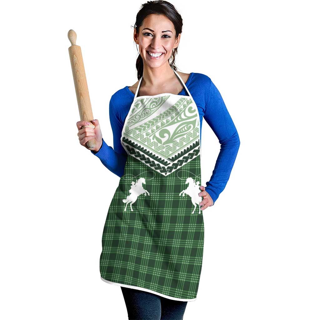 Aloha Hawaii Cowboys Paniolo Apron Forest Green Palaka - Polynesian Pride