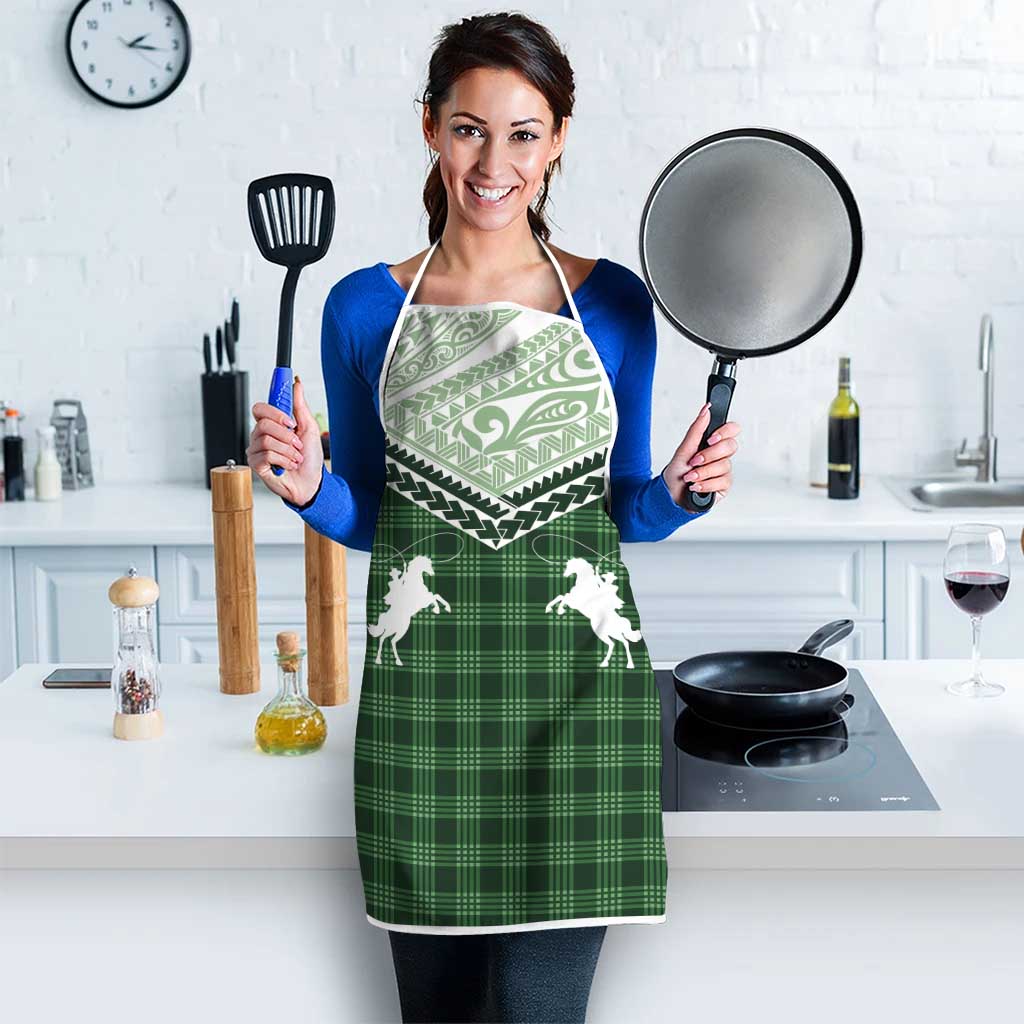 Aloha Hawaii Cowboys Paniolo Apron Forest Green Palaka - Polynesian Pride